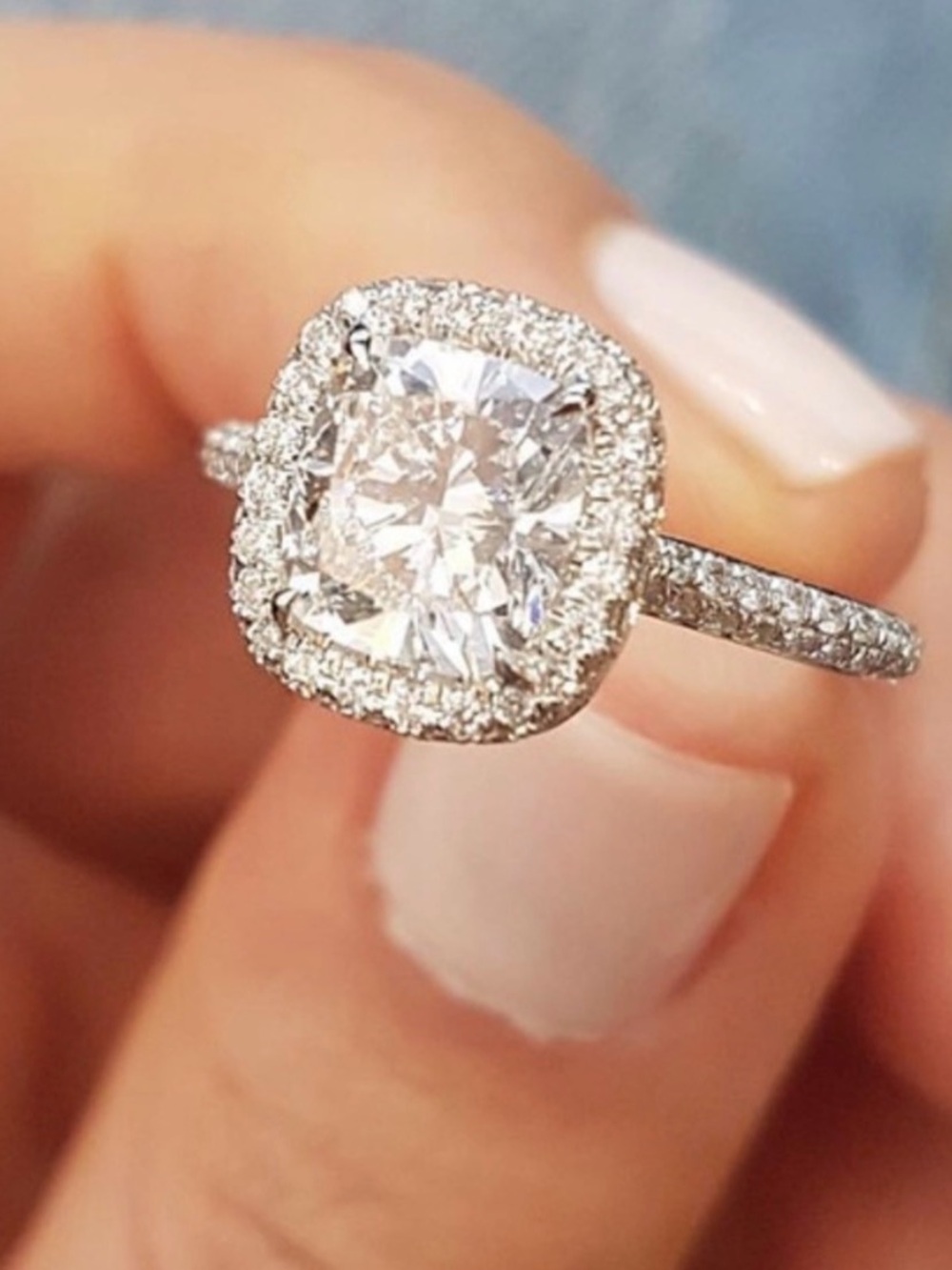 New 3ct Cushion cut Engagement Ring sizes 6 7 8 9